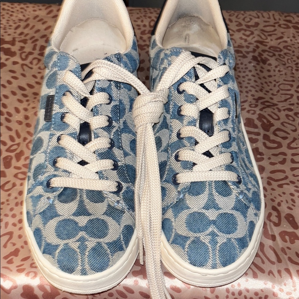 Coach Blue and Cream Sneakers